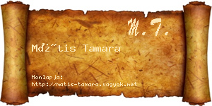 Mátis Tamara névjegykártya